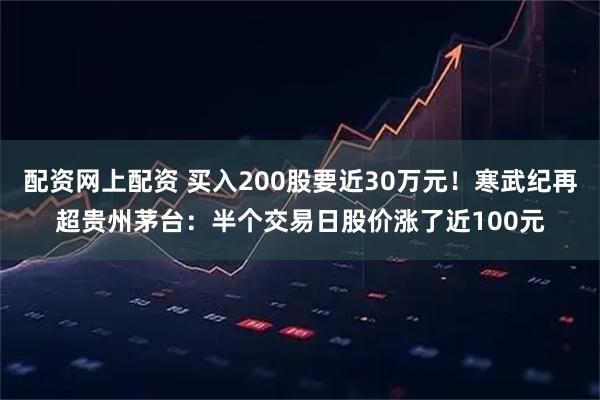 配资网上配资 买入200股要近30万元！寒武纪再超贵州茅台：半个交易日股价涨了近100元