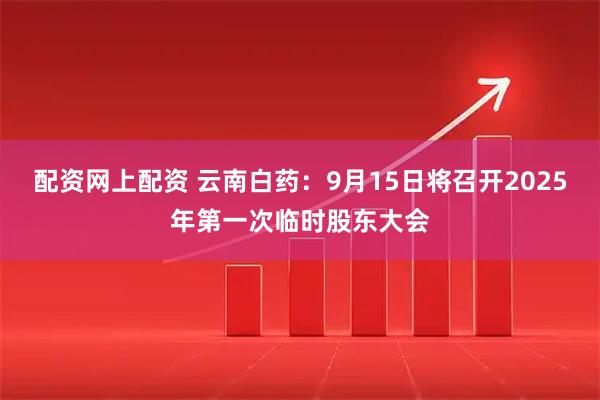 配资网上配资 云南白药：9月15日将召开2025年第一次临时股东大会